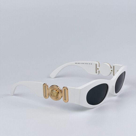Versace VE4480U 314/87 BRAND NEW Sunglasses White Dark Grey Oval Unisex - Picture 7 of 10